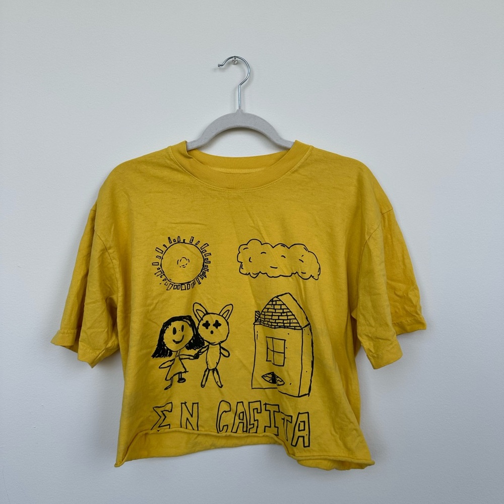 Bad Bunny Yellow Graphic Crop Tee